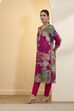 Berry Pink Poly Viscose Straight Kurta image number 2