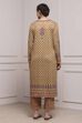Mustard Blended Printed Straight Kurta Pants Set image number 4