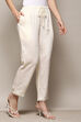 Off White Rayon Regular Solid Palazzo image number 3