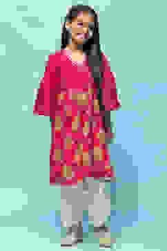 Pink Cotton Short Kurti image number 6