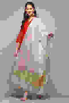 Cream & Gold-Toned Yard-Dyed Dupatta image number 2