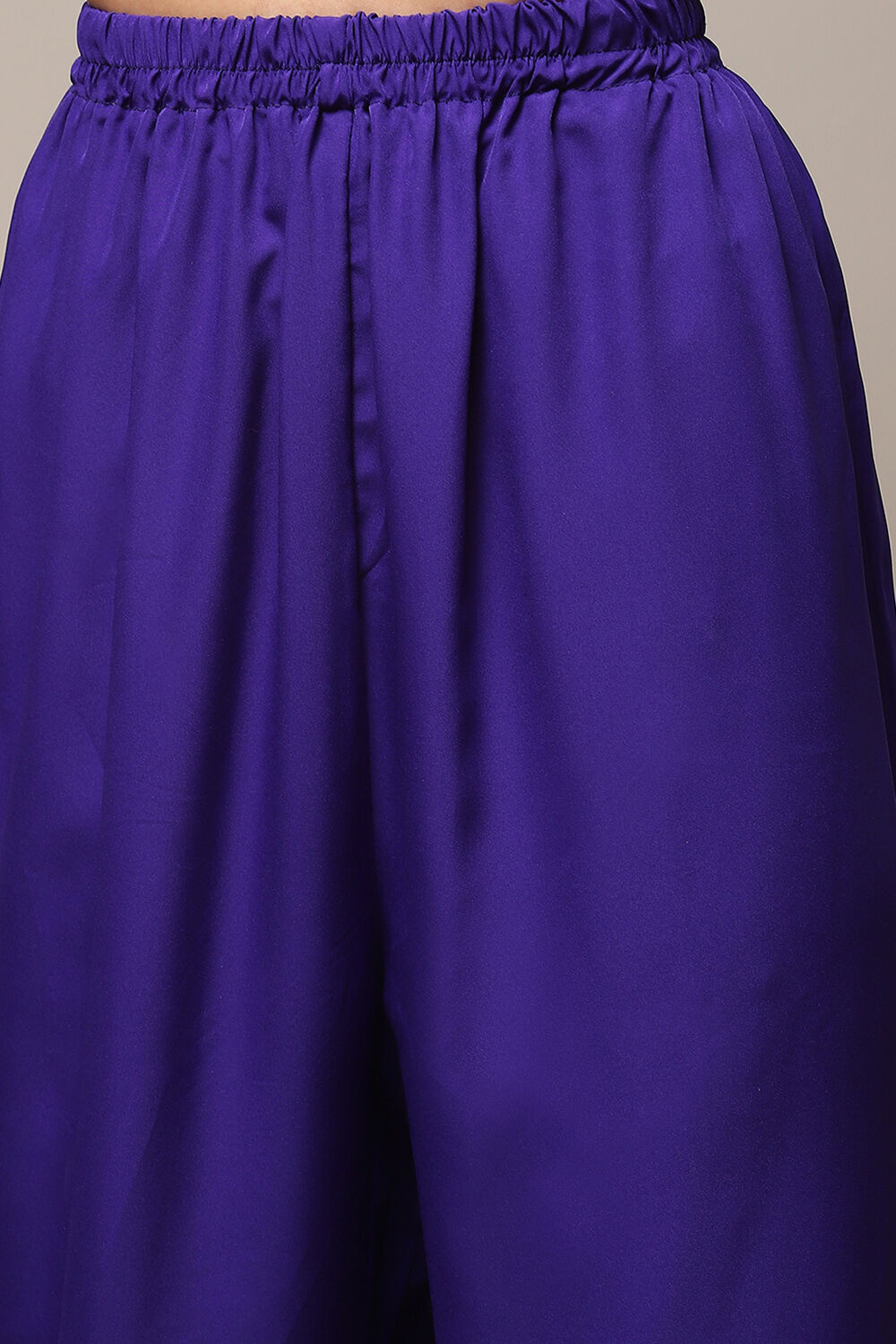 Indigo Chanderi Silk Unstitched Suit Set image number 3