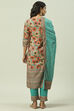 Black Cotton Straight Kurta Slim Pant Suit Set image number 4