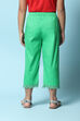 Blue Cotton Blend Capris image number 4