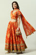 Orange Cotton Lehenga Set image number 5