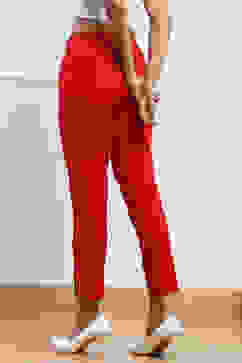 Red Viscose Lycra Solid Pants image number 5