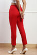 Red Viscose Lycra Solid Pants image number 5