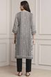 Black Cotton Straight Kurta image number 4