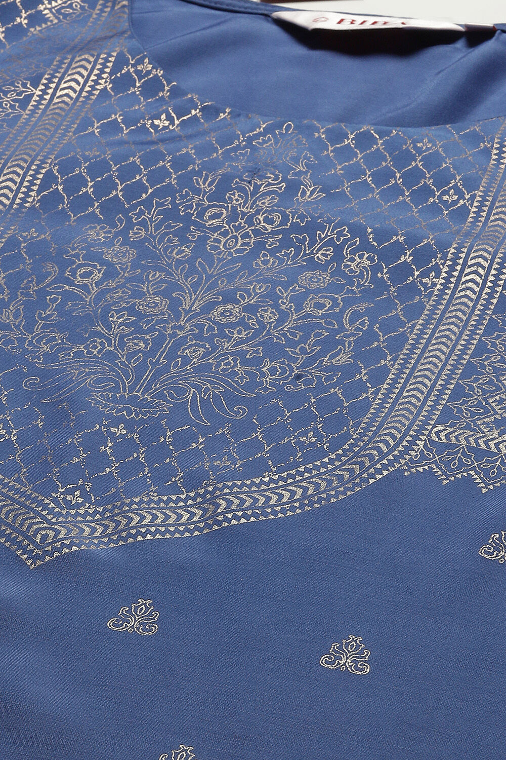 Blue Art Silk Straight Kurta Regular Pant Suit Set image number 1