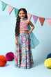 Pink Viscose Short Top Lehenga Set