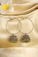 Silver Toned Gold Plated Alloy Studded Hoop Jhumkas image number 0