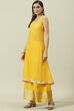 Pink & Yellow Printed Layered Kurta Palazzo Suit Set image number 1