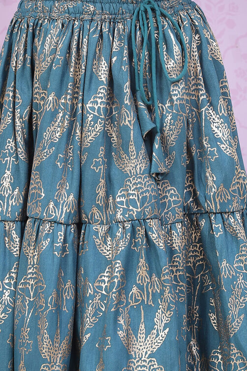 Blue Art Silk Lehenga Set image number 2