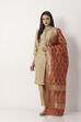 Rust Art Silk Dupatta image number 0
