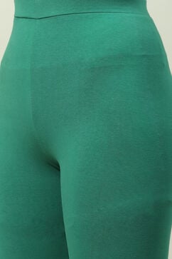 Green Art Silk Flared Kurta Legging Suit Set image number 2