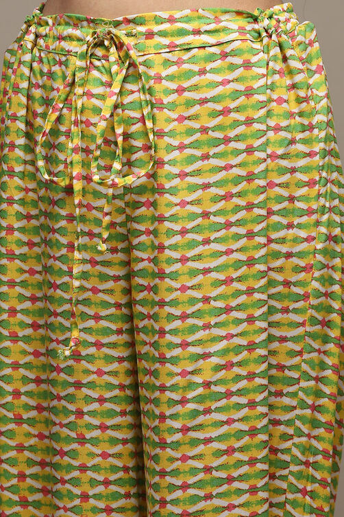 Yellow Rayon Straight Kurta Pant Suit Set image number 2
