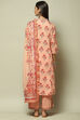 Peach Cotton A-Line Kurta Palazzo Suit Set image number 6