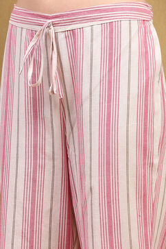 Pink Cotton Yard Dyed Straight Suit Set image number 2