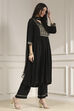 Black Dyed Gathered Suit Set image number 5