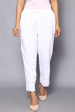 White Cotton Ankle Length Pants image number 6