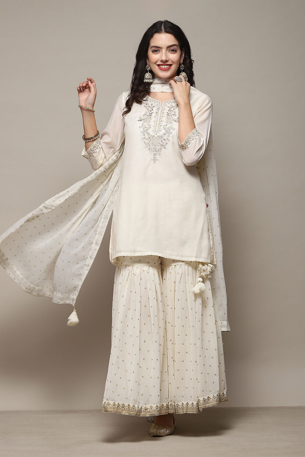 Biba white suit set top