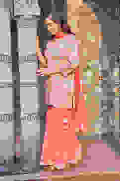 Pink Polyester Straight Suit Set image number 3