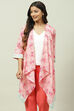 Pink Asymmetric Printed Jacket image number 0