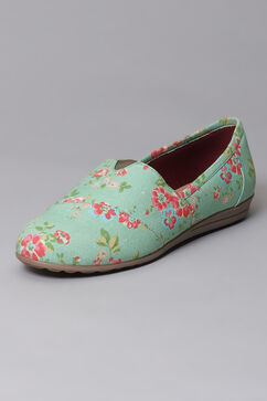 Green Fabric Formal Slip On image number 3