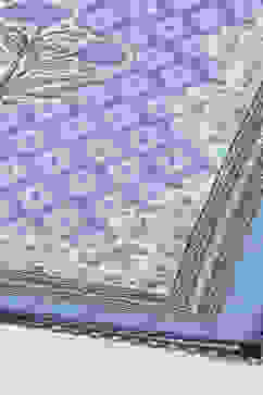 Lavendar Cotton Straight Printed Kurta Slim Pant Suit Set image number 3