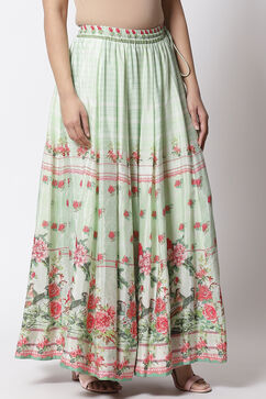 Green Art Silk Skirts image number 2
