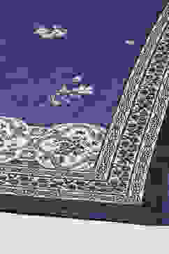 Blue Cotton Anarkali Kurta Palazzo Suit Set image number 3