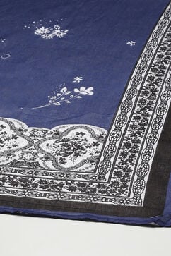 Blue Cotton Anarkali Kurta Palazzo Suit Set image number 3