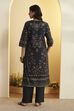 Black Cotton Straight Kurta image number 4