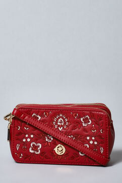 Berry Pu Leather Crossbody image number 1