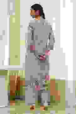 Turquoise Cotton Floral Printed Straight Suit Set image number 4