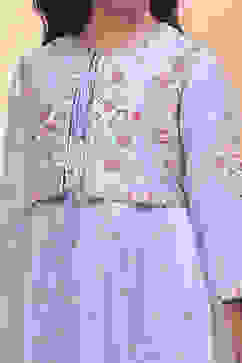 Blue Net Anarkali Suit Set image number 1