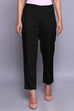 Black Cotton Slim Pants image number 0