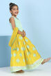 Blue Cotton Printed Straight Lehenga Set image number 4