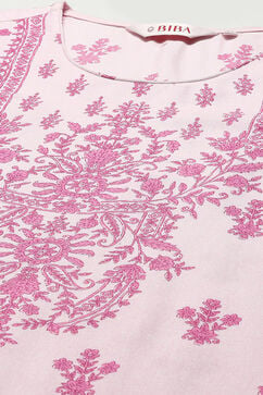 Pink Rayon Straight Suit Set image number 1