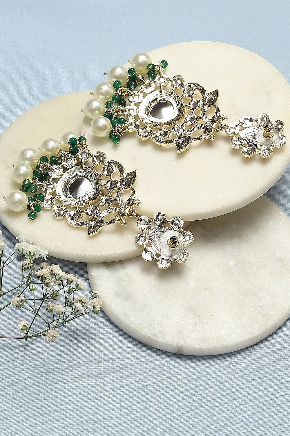 Gold Brass Earrings image number 2