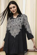 Black Viscose Rayon Straight Tunic image number 6