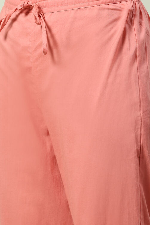 Blush Pink Printed Straight Kurta Regular Pant Suit Set image number 3
