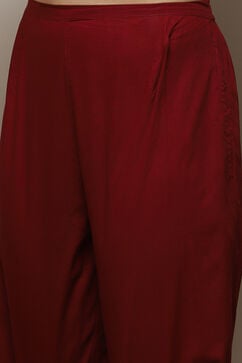 Light Brown Chanderi Blend Hand Block Print Unstitched Suit Set image number 3