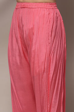 Pink Organza Unstitched Suit set image number 3