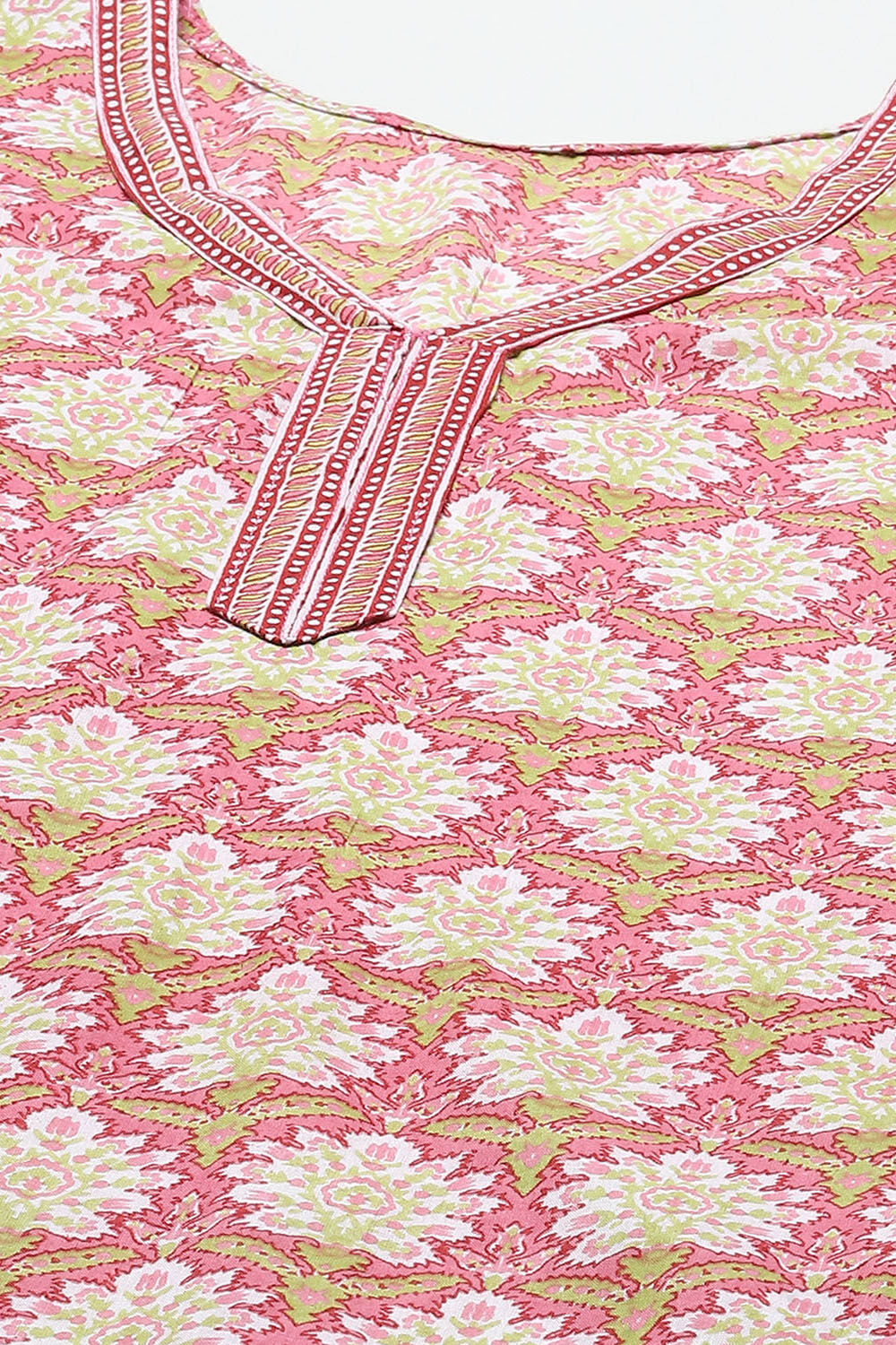 Blue Cotton Screen Printed Unstitched Suit Set image number 2