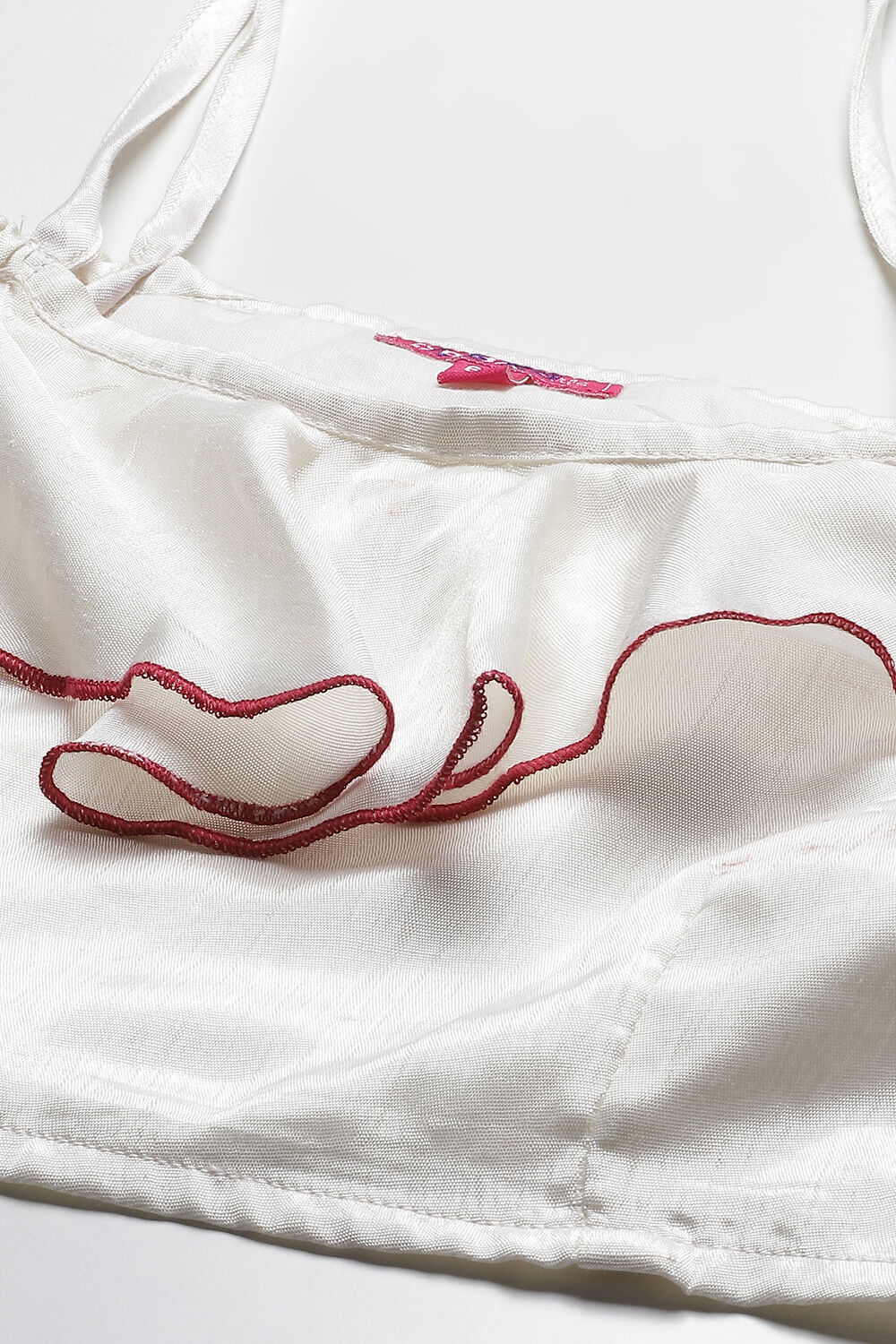 White And Pink Art Silk Flared Lehenga image number 6