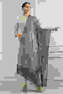 Black Polyester Yarndyed Dupatta image number 1