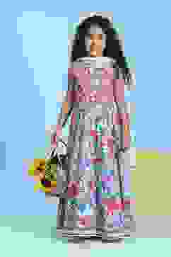 Light Pink Viscose Rayon Flared Printed Lehenga Set image number 0