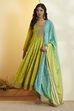 Llime Green Poly Chinnon Anarkali Suit Set image number 6