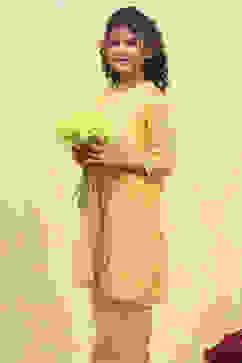 Yellow Viscose Embroidered STRAIGHT 3 Piece Set image number 8